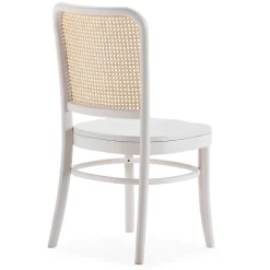 Pack de 2 chaises Vesta Couleur Blanc, Bois Massif et Rotin naturel