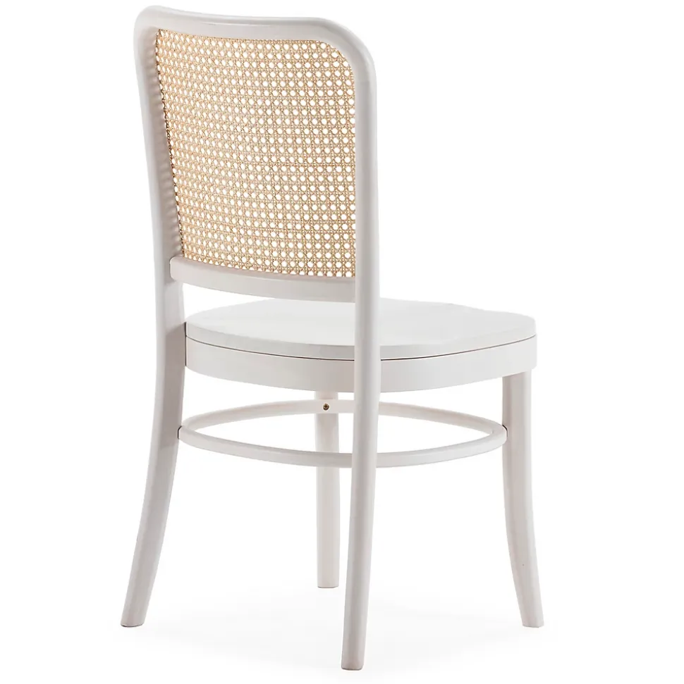 Pack de 2 chaises Vesta Couleur Blanc, Bois Massif et Rotin naturel