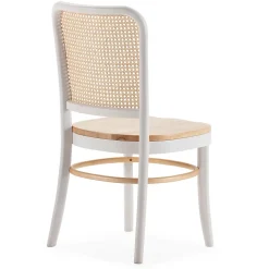 Pack de 2 chaises Vesta Couleur Blanc/chêne, Bois Massif et Rotin naturel