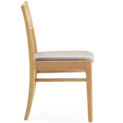 Pack de 2 chaises Vilma Couleur Chêne, Bois Massif et Rotin Naturel