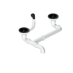 Pack Evier 2 bacs POALGI City Pumice + mitigeur avec douchette + bonde noire