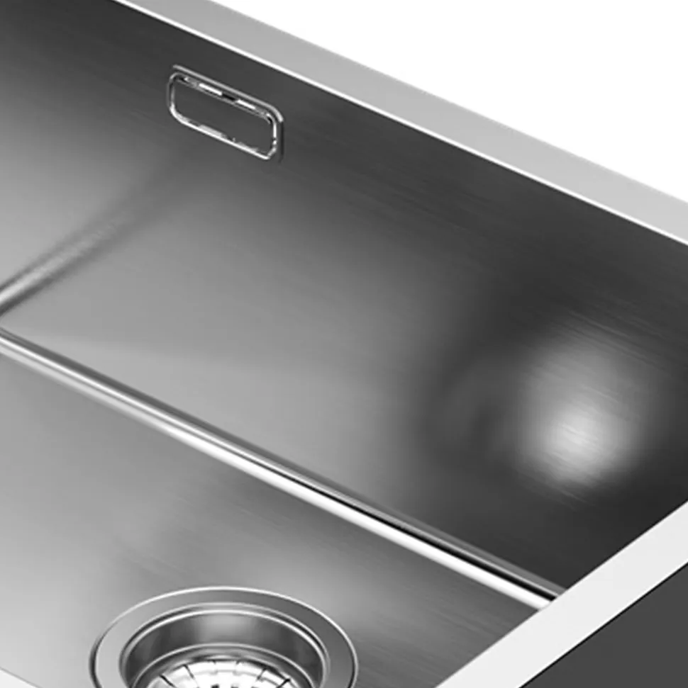 Pack évier SOLUT + mitigeur monocommande, finition brossée, en acier inoxydable Kibath