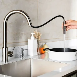 Pack évier SOLUT + mitigeur monocommande, finition brossée, en acier inoxydable Kibath