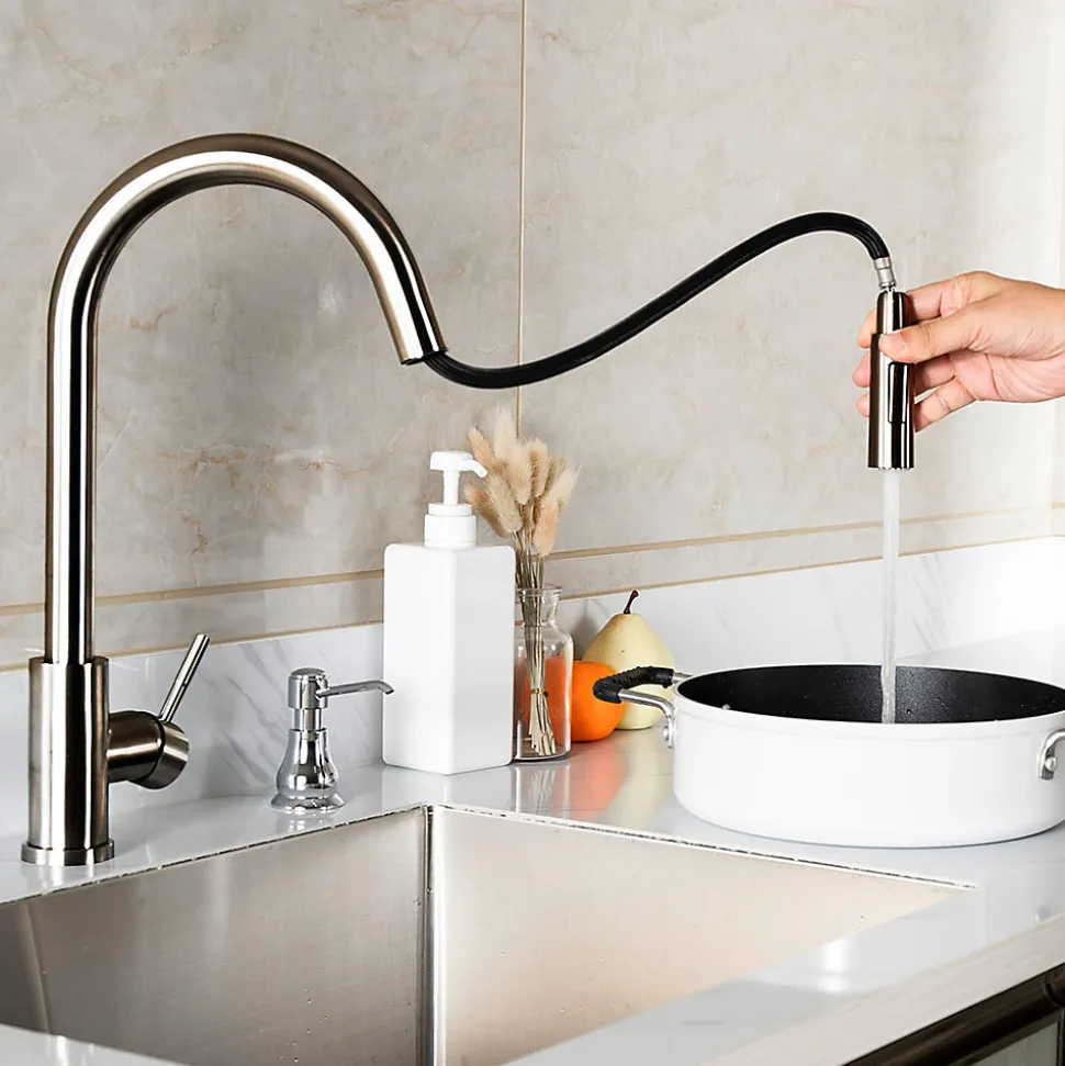 Pack évier SOLUT + mitigeur monocommande, finition brossée, en acier inoxydable Kibath