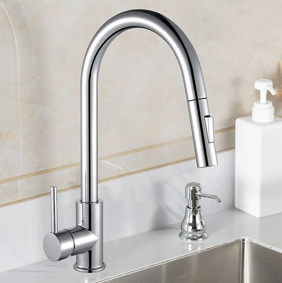 Pack évier SOLUT + mitigeur monocommande, finition brossée, en acier inoxydable Kibath