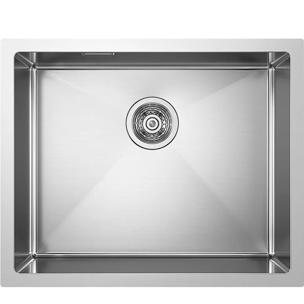 Pack évier SOLUT + mitigeur monocommande, finition brossée, en acier inoxydable Kibath