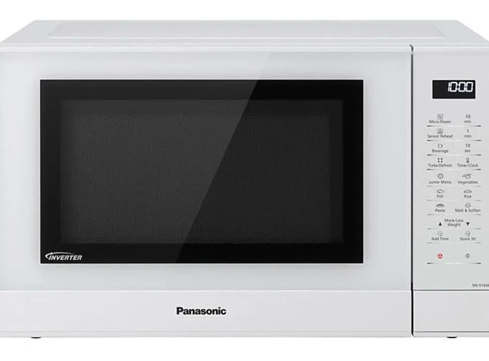 Panasonic NN-ST45KWEPG Four Micro-ondes Inverter 32L 1000W 21 Programmes Écran LCD Menu Junior Blanc