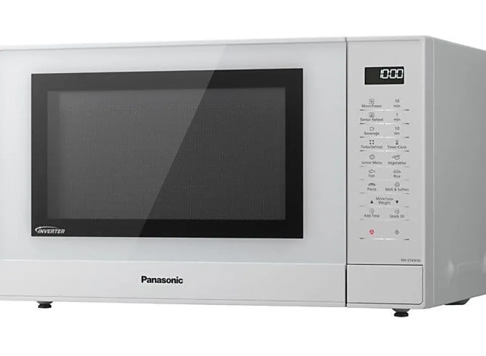 Panasonic NN-ST45KWEPG Four Micro-ondes Inverter 32L 1000W 21 Programmes Écran LCD Menu Junior Blanc