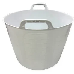 Panier alimentaire flexible avec poignée renforcée (Blanc, 42 L) - Sans BPA. Restaurants, chambres froides, vendanges