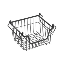 Panier de rangement filaire en métal noir l. 26 cm