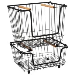 Panier en métal empilable Blackwood moyen format - Noir- 5five