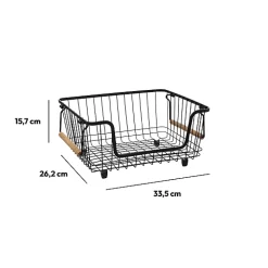 Panier en métal empilable Blackwood moyen format - Noir- 5five