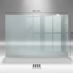 Panneau de cuisine en verre Tulup 60x40 cm protection transparente avec fixation par clips