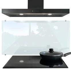 Panneau de cuisine Lacobel Tulup 100x50 cm protection transparente en verre trempé avec fixations