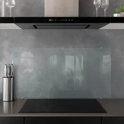 Panneau de cuisine Lacobel Tulup 100x50 cm protection transparente en verre trempé avec fixations