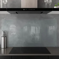 Panneau de protection transparent Tulup 120x60 cm pour cuisine avec fixations