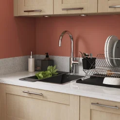 Passoire pour évier de cuisine Datil GoodHome L. 54,5 cm gris anthracite