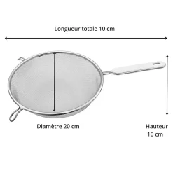 Passoire tamis avec manche en inox diamètre 20 cm Fackelmann Basic