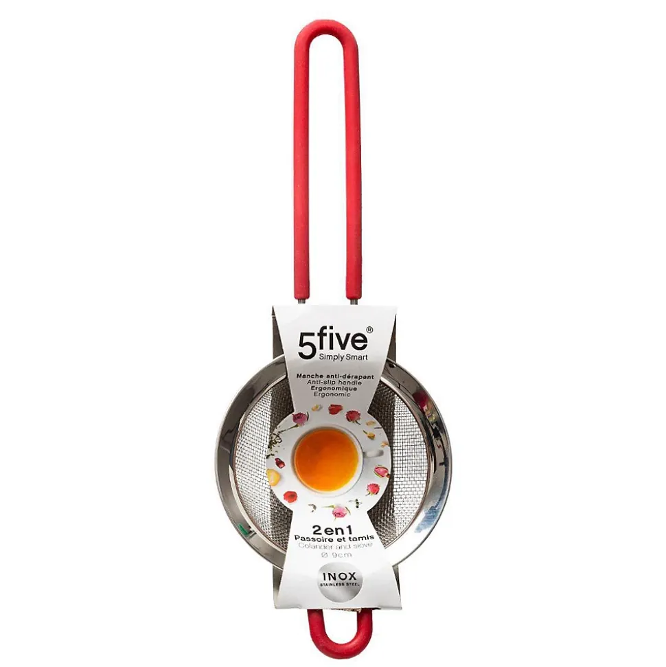 Passoire tamis inox/siliconne 9cm - Gris- 5five