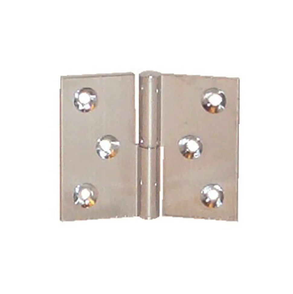 Paumelle laiton chromé 50x40mm gauche nœud de 6mm axe acier - PO5240S03