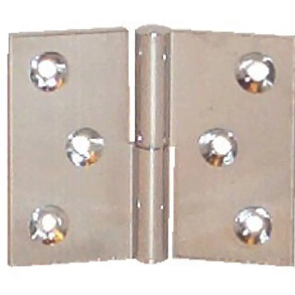 Paumelle laiton chromé 50x40mm gauche nœud de 6mm axe acier - PO5240S03