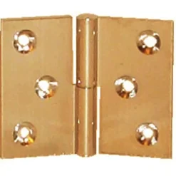 Paumelle laiton poli 60x40mm gauche nœud de 6mm axe acier - PO6240S10