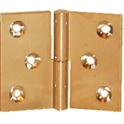 Paumelle laiton poli 60x40mm gauche nœud de 6mm axe acier - PO6240S10