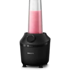 PHILIPS Blender Daily HR2041/41, 450W, 4 lames ProBlend 4, Bol plastique de 1,9L, Gourde, 1 vitesse + pulse, Noir