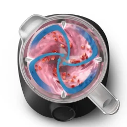 PHILIPS Blender Daily HR2041/41, 450W, 4 lames ProBlend 4, Bol plastique de 1,9L, Gourde, 1 vitesse + pulse, Noir