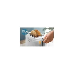 Philips Grille-pain avec réchauffe-viennoiseries série 3000, 900 W, blanc (HD2511/00)