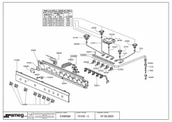 Piano de cuisson gaz 115 L L. 60 x H. 90 cm CX90GM Smeg inox