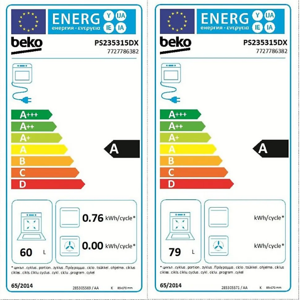 Piano de cuisson gaz 170l 5 feux inox Beko PS235315DX
