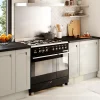 Piano de cuisson gaz 79L Concerto L. 90 x H. 90 cm SCB92MN8 Smeg noir et inox