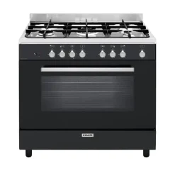 Piano de cuisson mixte 104l 5 feux noir Glem GE960CVBK2