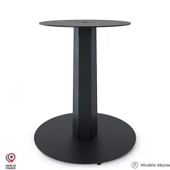 Pied central DECO-GEM pour table haute en acier finition époxy noir à visser, H.71 cm