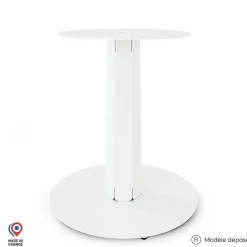 Pied central DECO-GEM pour table mange debout en acier finition époxy blanc à visser, H.86 cm