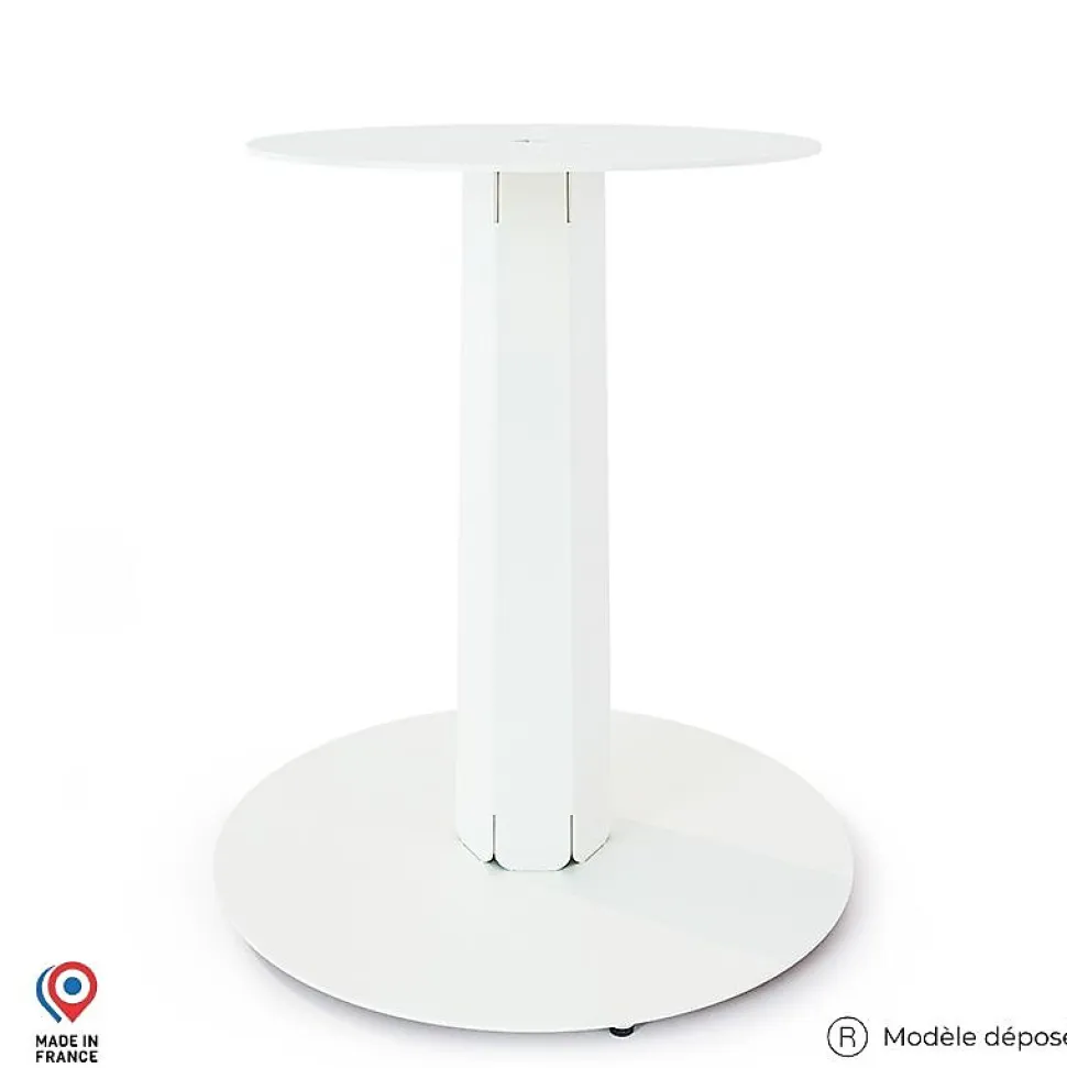 Pied central DECO-GEM pour table mange debout en acier finition époxy blanc à visser, H.86 cm