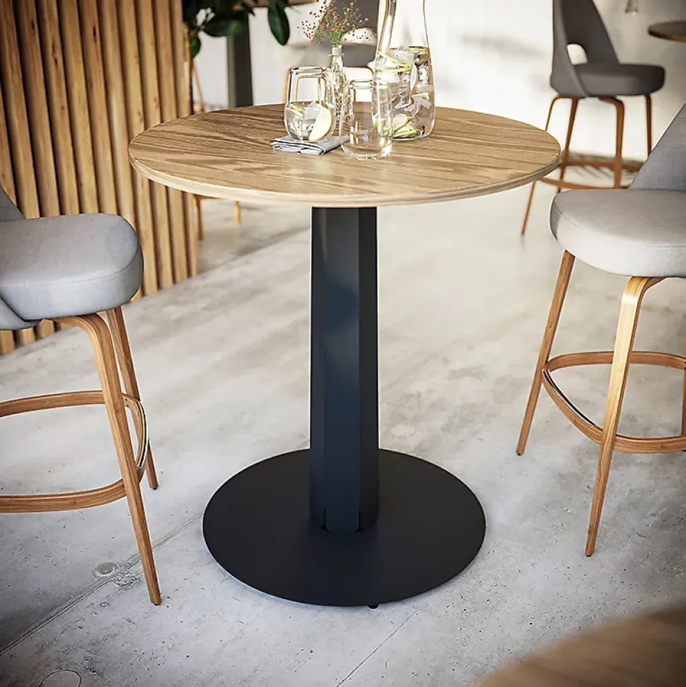 Pied central DECO-GEM pour table mange debout en acier finition époxy blanc à visser, H.86 cm