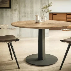 Pied central DECO-GEM pour table haute en acier finition époxy blanc à visser, H.71 cm