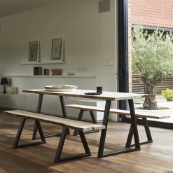 Pied de banc en trapèze Mottez en acier noir H. 40 cm