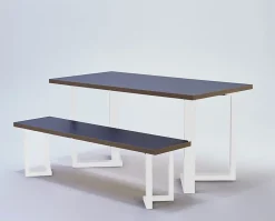 Pied de banc en triangle Mottez en métal blanc H. 40 cm