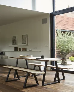 Pied de banc modèle trapèze Mottez H. 40 cm métal noir