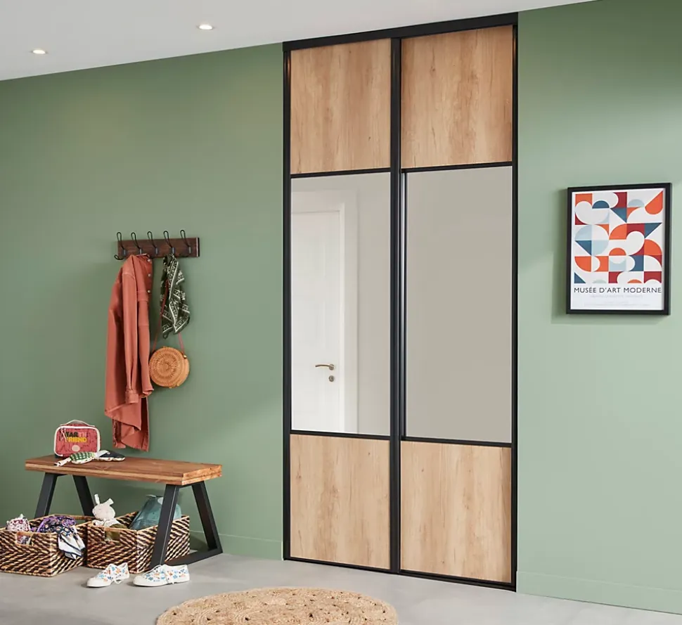 Pied de banc modèle trapèze Mottez H. 40 cm métal noir