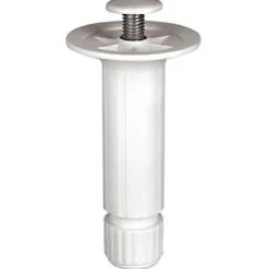 Pied de caisson plastique H. 100 mm x ø28 blanc à vis