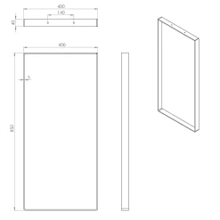 Pied de meuble cadre en acier noir Cime H. 85 cm