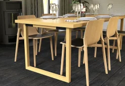 Pied de meuble cadre XL H. 71 cm Cime bois hêtre et métal noir