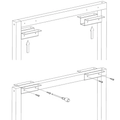 Pied de meuble cadre XL H. 71 cm Cime bois hêtre et métal noir