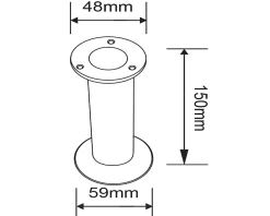 Pied de meuble de cuisine GoodHome Cisely H. 15 / 16.5 cm x ø 6 cm argent, 4 pièces