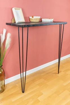 Pied de meuble en triangle en acier noir Cime H. 87 cm