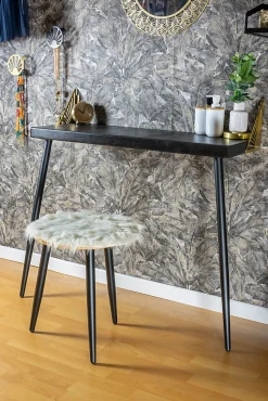 Pied de meuble fuseau en acier noir Cime H. 41 cm